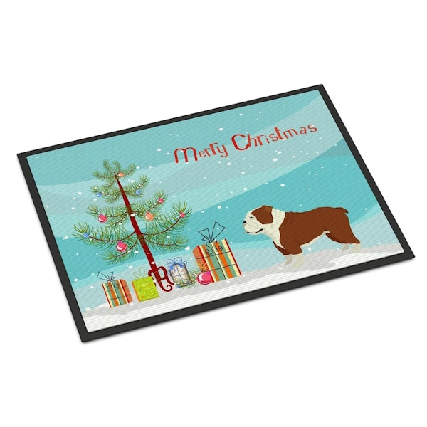 Carolines Treasures 18 x 27 in. English Bulldog Christmas Tree Indoor or Outdoor Mat CK3536MAT - main